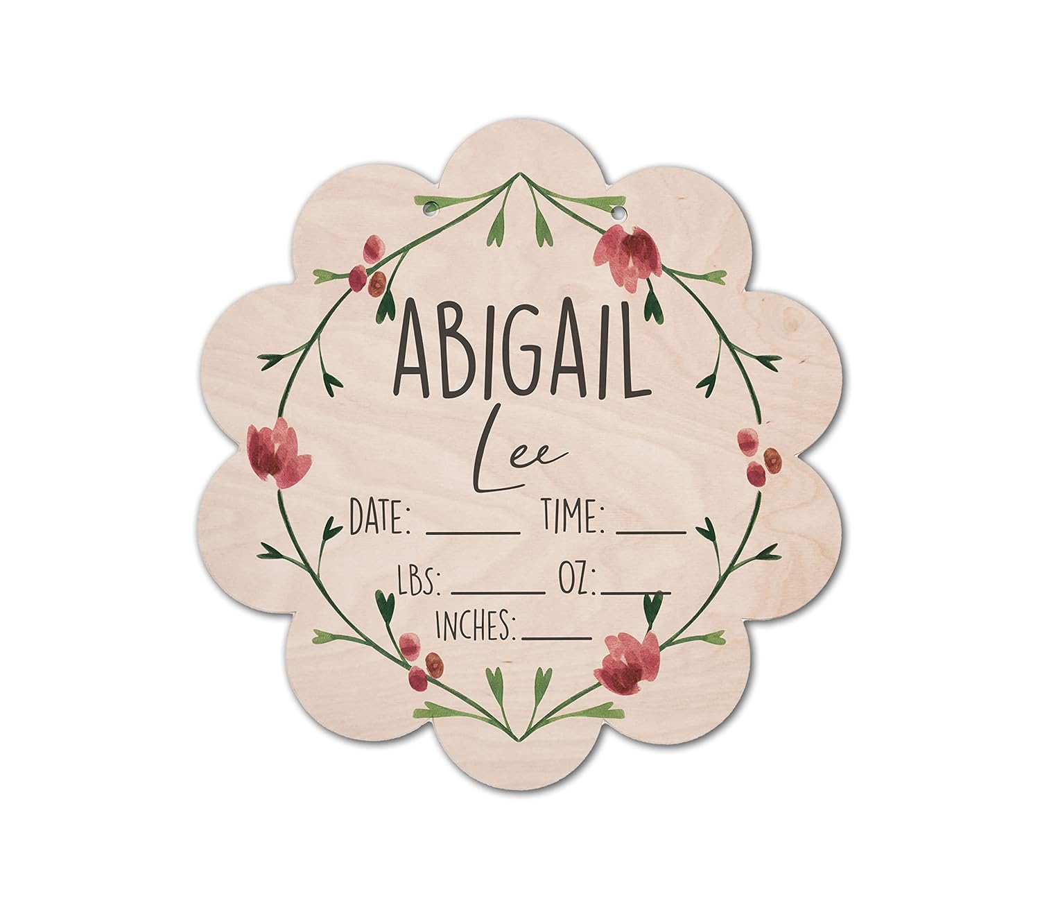 Hospital Door Hanger Girl, Floral Nursery Name Sign, Birth Stats Sign